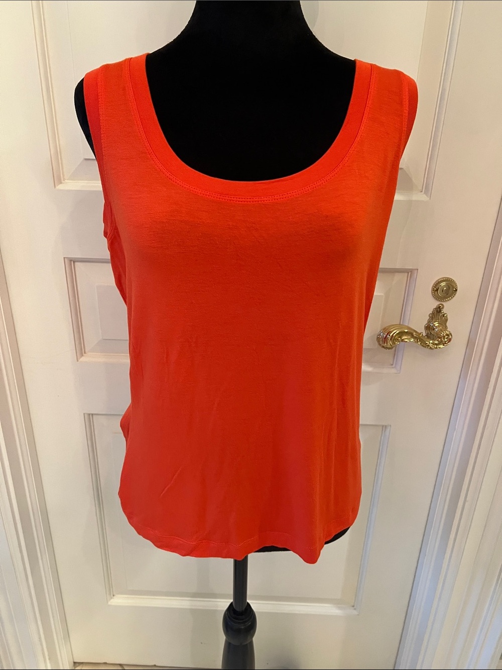 St. John Bright Orange Scoop Neck Tank